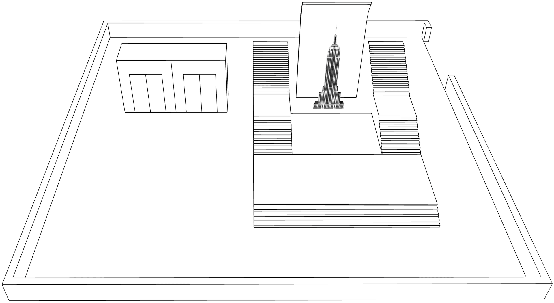 Floorplan of the Empire State Building Observation Deck first floor lobby