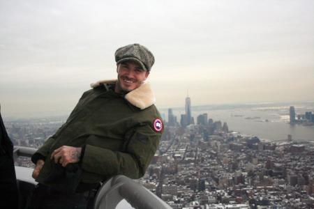 David Beckham visits the Empire State Building
