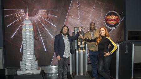 Members of WWE Wrestlemania visit the Empire State Building