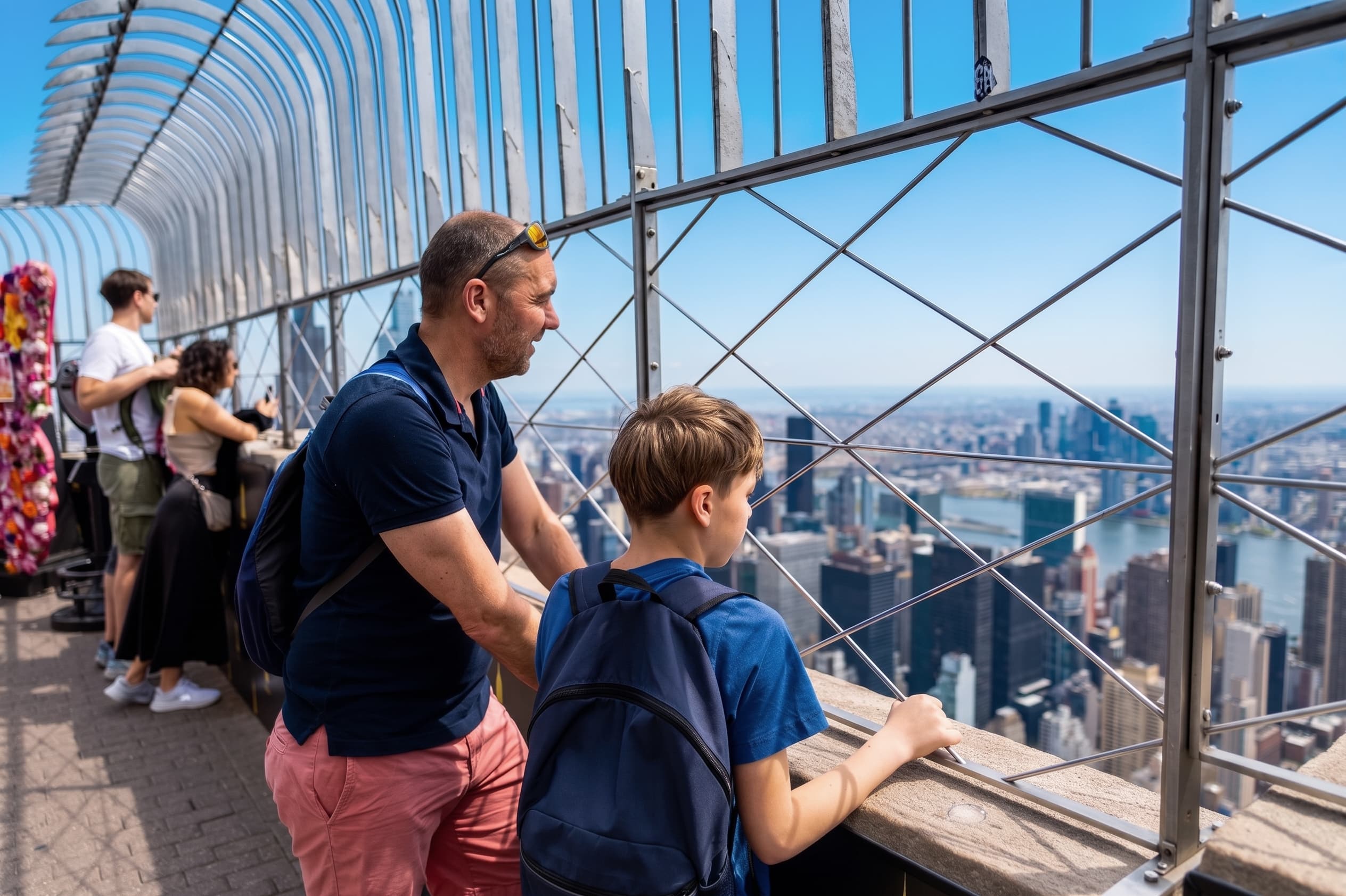 Father and son at the 86th Floor Observation Deck