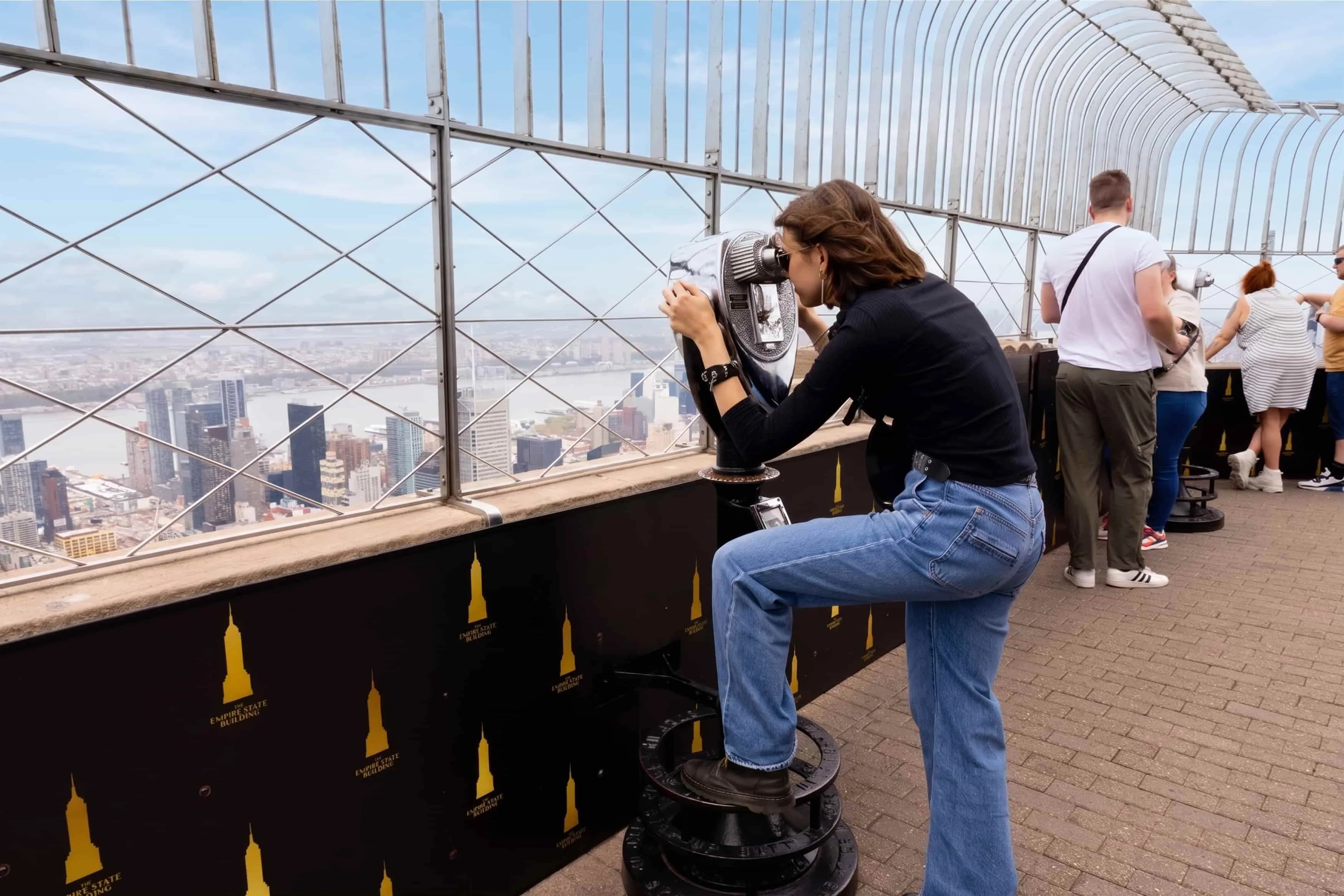 Girl looking through viewfinder
