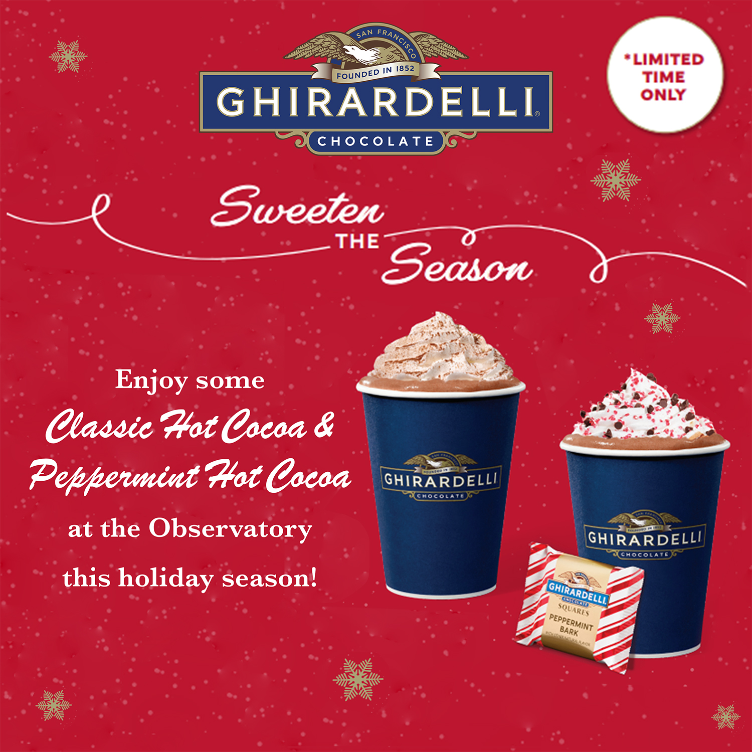 Ghirardelli hosts a limited-time only pop-up on ESB's 86th Floor Observatory