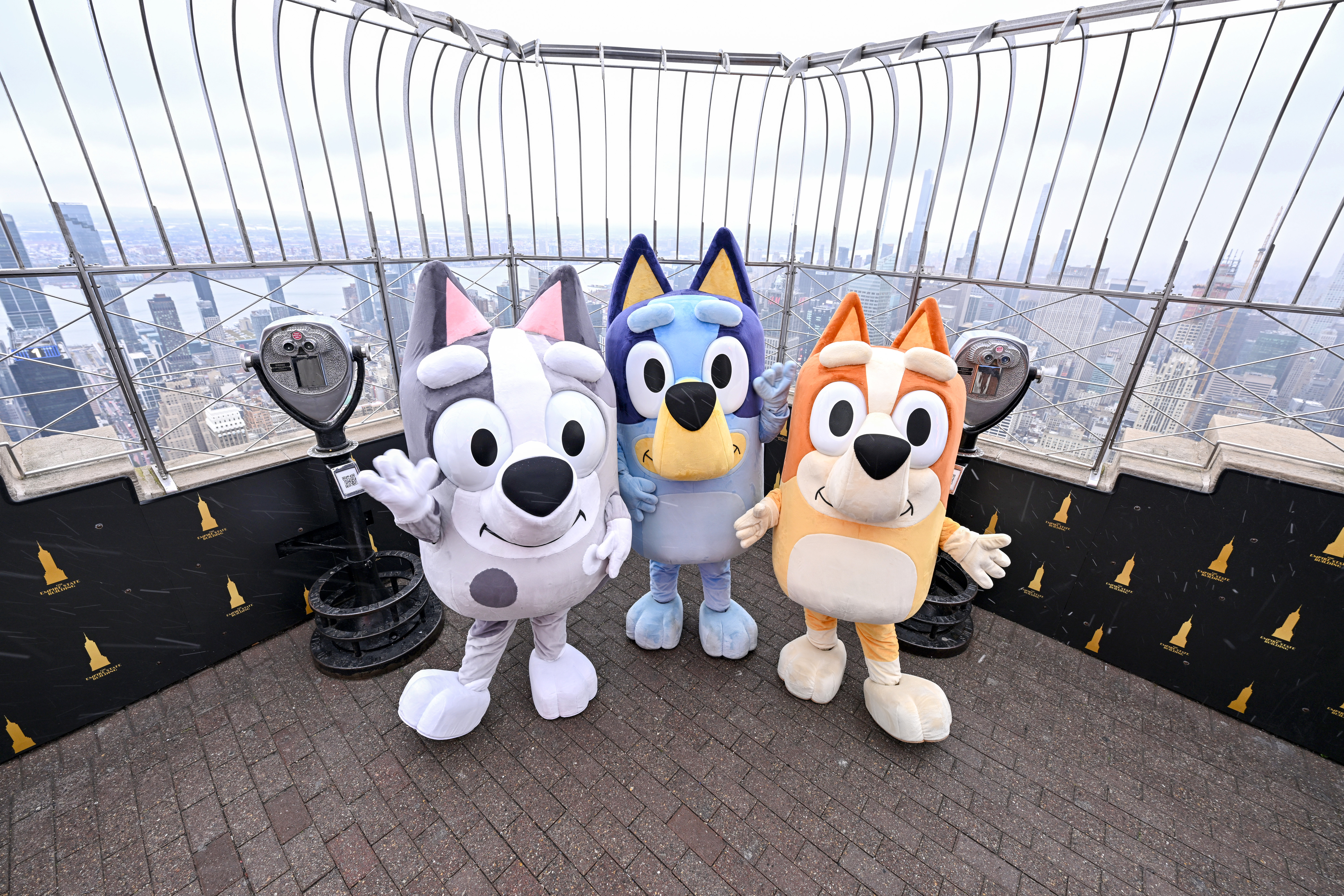 "Bluey" characters on the 86th Floor Observatory