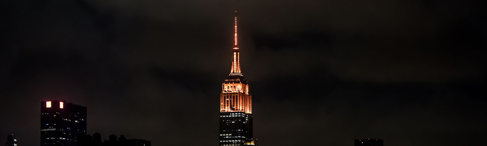 ESB lit in orange