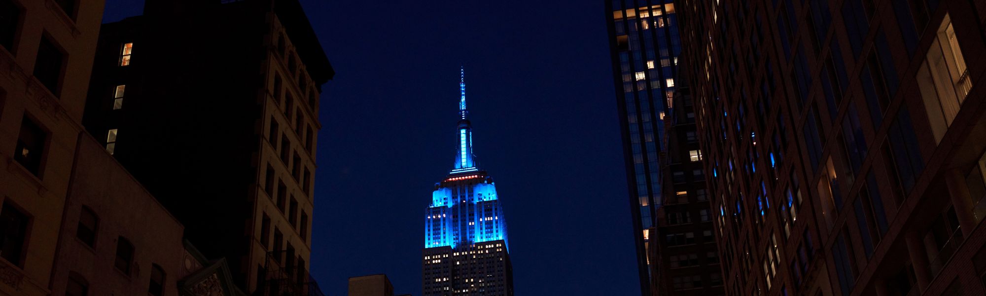 ESB lit in Blue