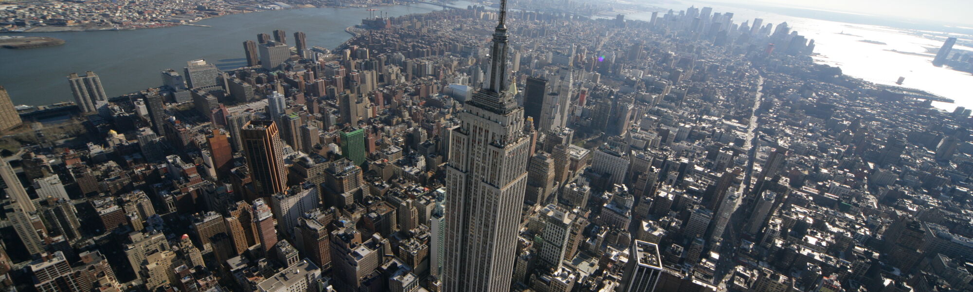 An aerial view of the Empire State Building