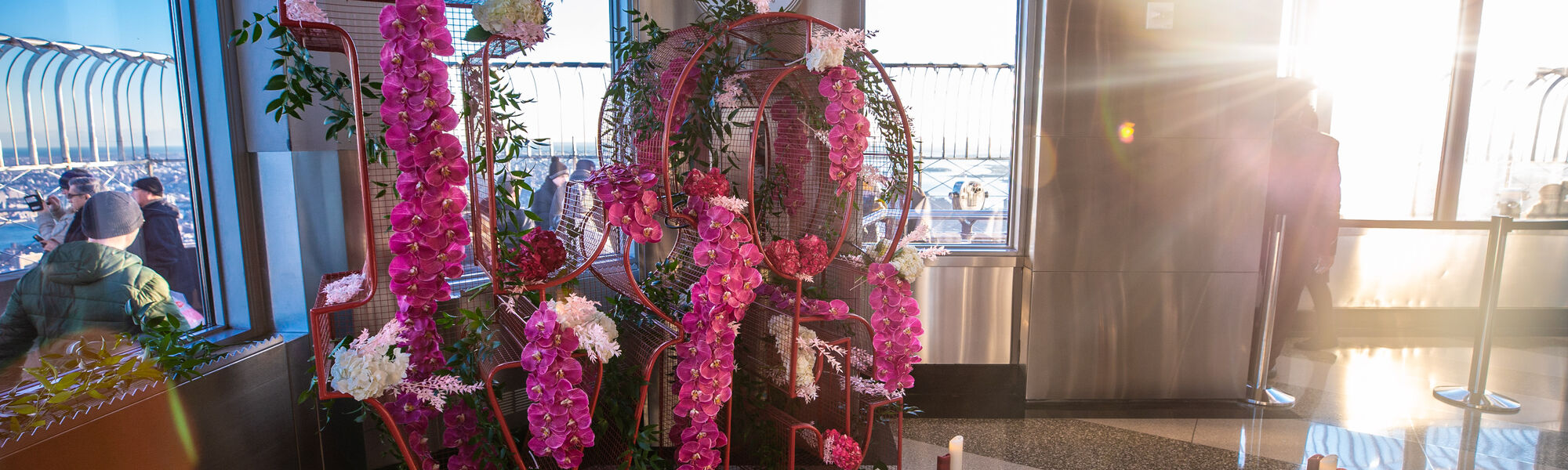 Valentine's Day Display on the 86th Floor Observatory