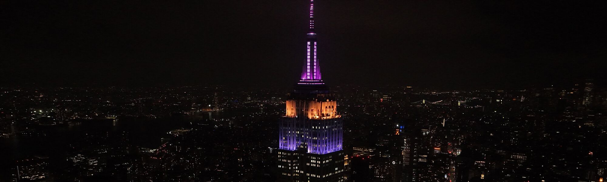 ESB lit in purple, yellow, and pink for "Star Trek: Section 31"