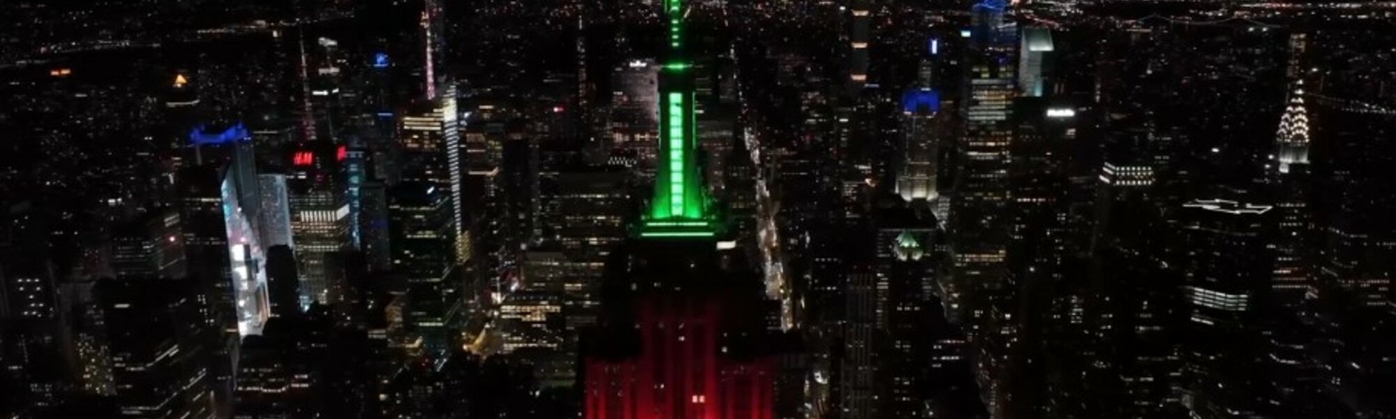 ESB lit in red, black, and green