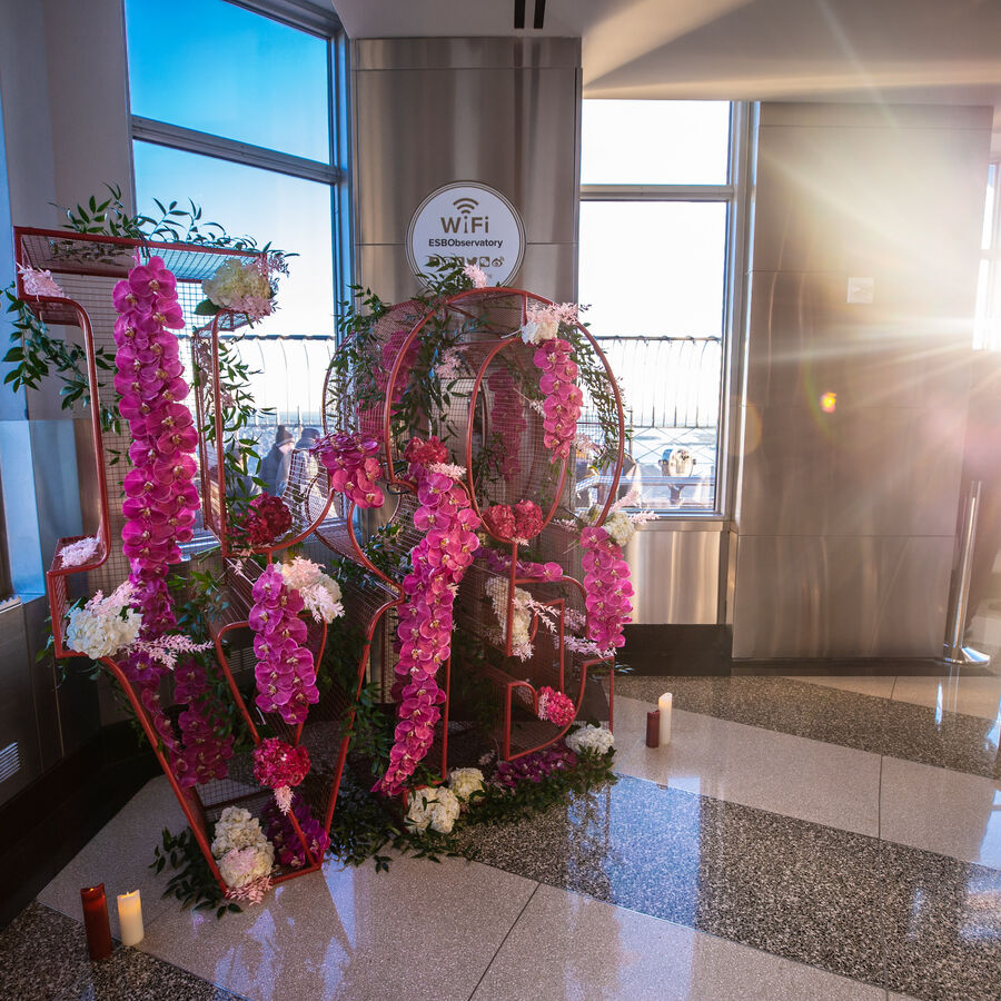 Valentine's Day Display on the 86th Floor Observatory