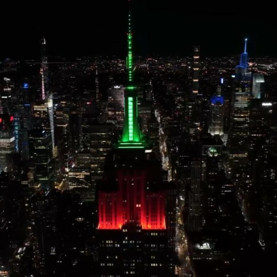 ESB lit in red, black, and green