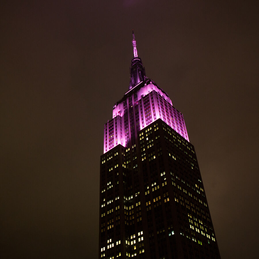 ESB lit in pink