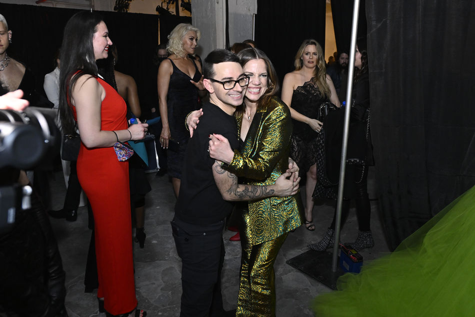 Christian Siriano and Anna Chlumsky at the Empire State Building