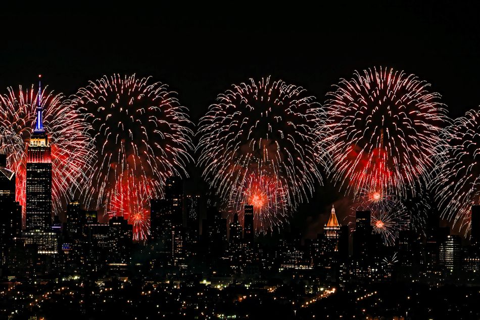 Fireworks over Manhattan