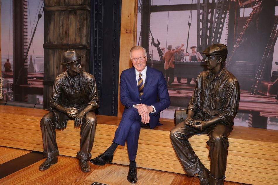 Chuck Scarborough at ESB's Construction exhibit