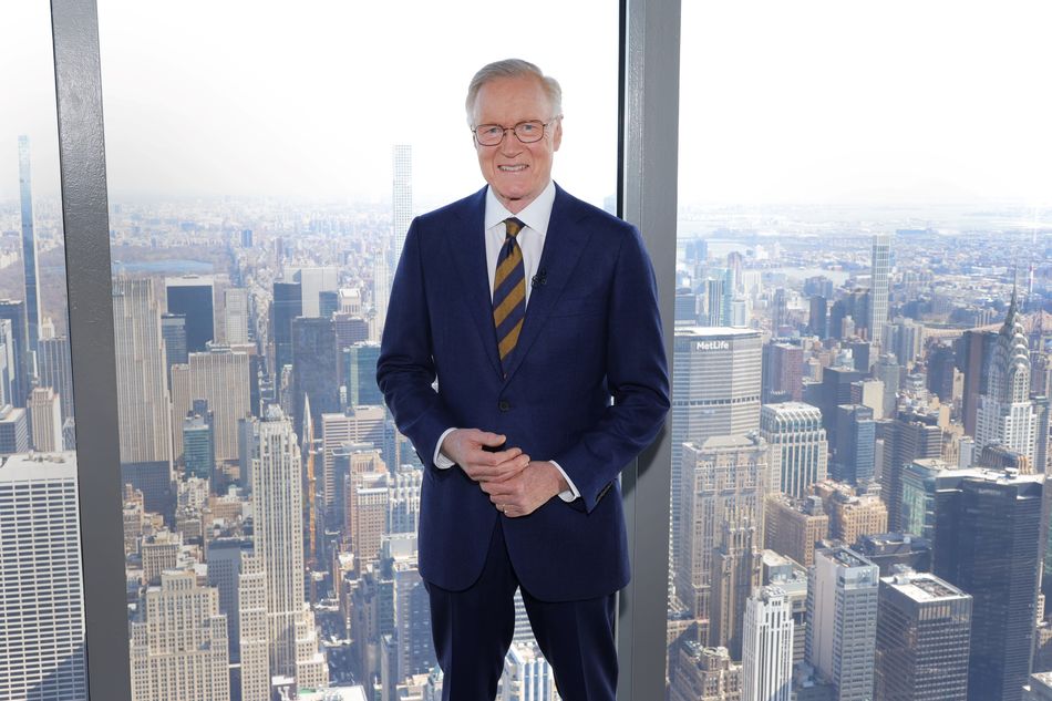 Chuck Scarborough poses on the 102nd Floor Observatory.