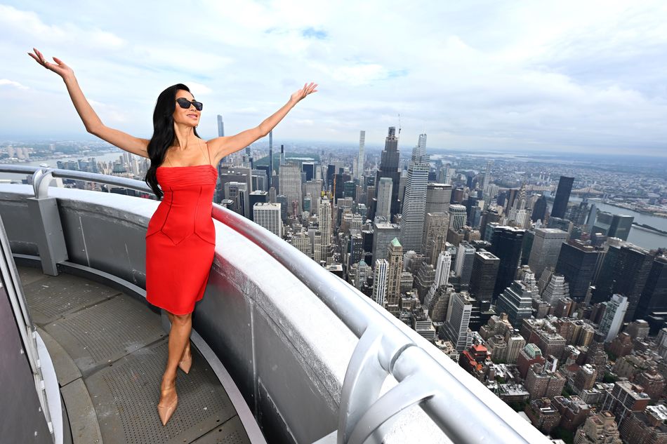 Nicole Scherzinger enjoys the view from the building's 103rd floor