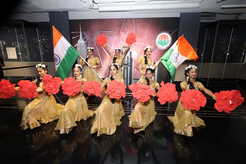 Dancers perform at the lighting ceremony