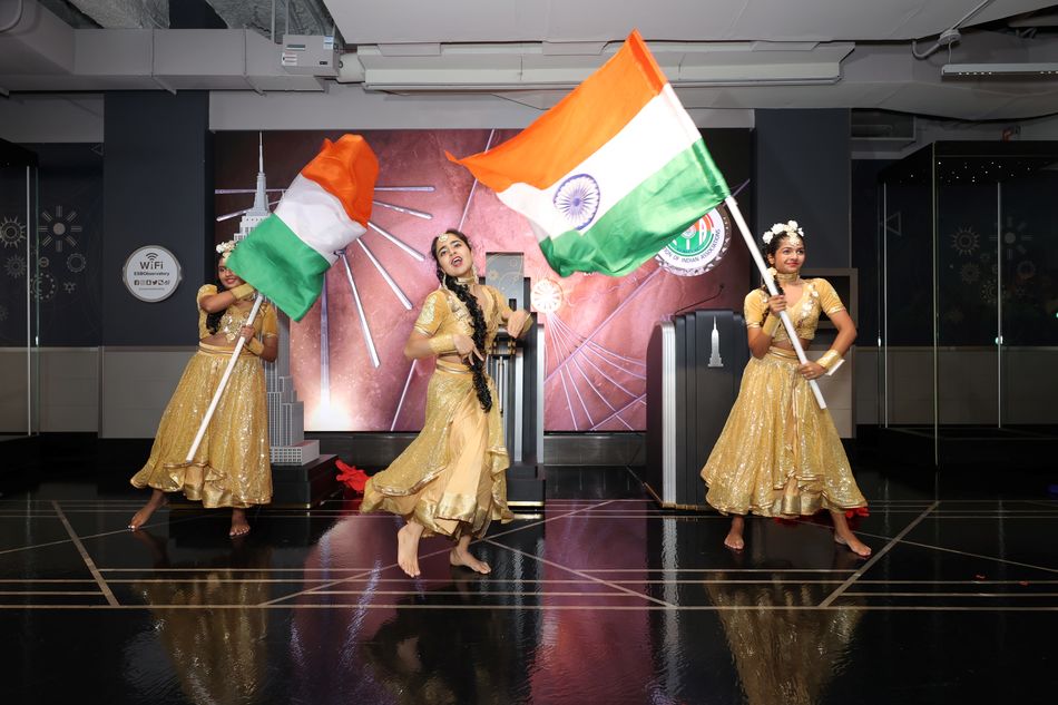 Dancers perform at the lighting ceremony