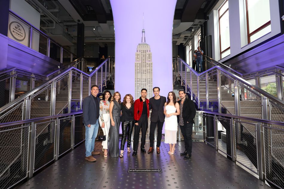 The cast of "The Penguin" at the Grand Staircase