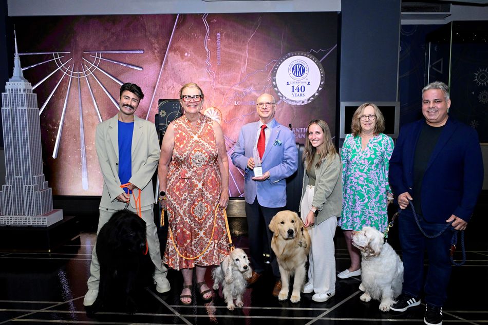 The AKC lights ESB for the organization's 140th Anniversary