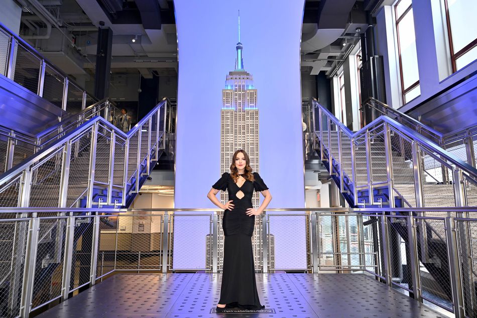 Liz Gillies at the Grand Staircase