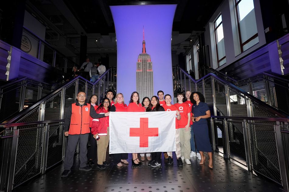 Shirleen Allicot and members of the Red Cross