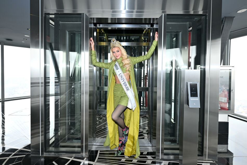 Miss Universe 2024 poses on the 102nd Floor Observatory