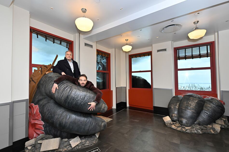 Charlie Cox and Vincent D'Onofrio at the Kong exhibit