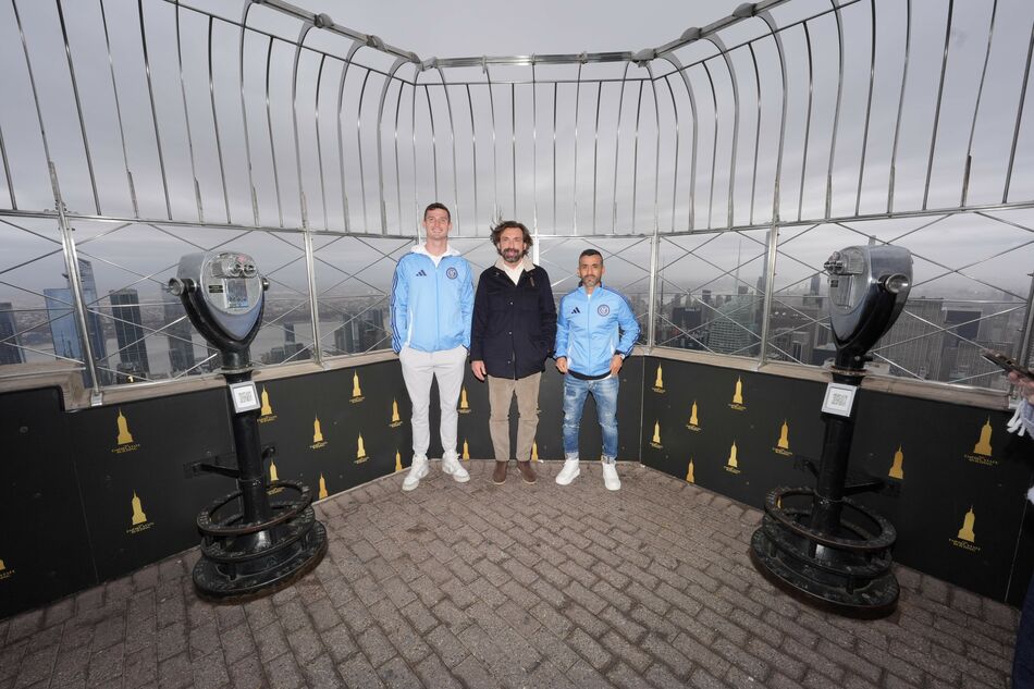 Andrea Pirlo, Maxi Moralez, and Matt Freese on the 86th Floor Observatory