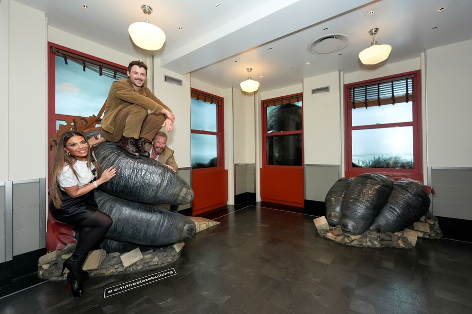 Dolores Catania, Dylan Efron, and Ivar Mountbatten at the Kong exhibit