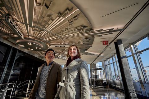 A couple at the Empire State Building Observatory