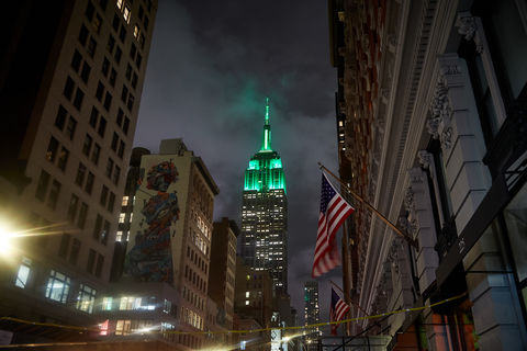 ESB lit in green