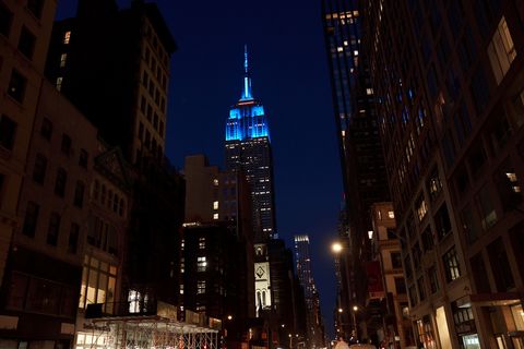ESB lit in Blue