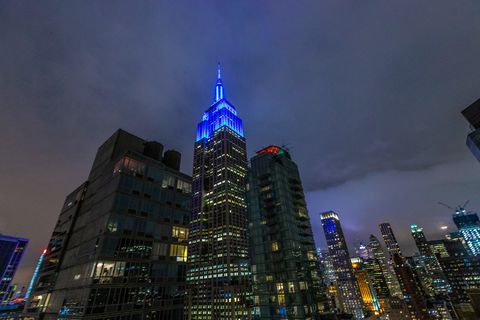 ESB lit in blue