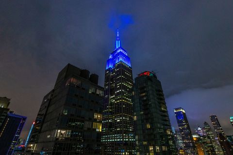 ESB lit in blue