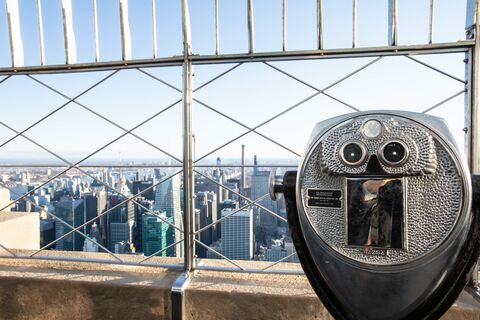 A viewfinder from the Empire State Building Observatory