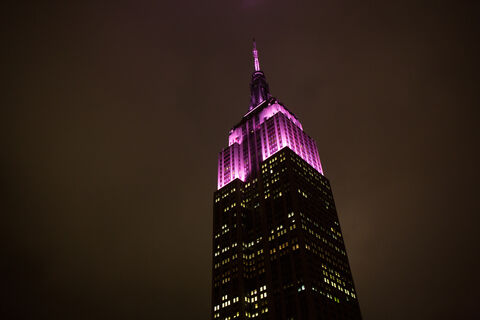 ESB lit in pink