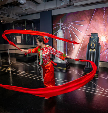 A dancer at the Empire State Building