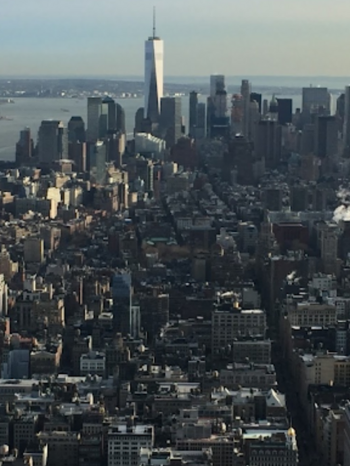 new york city skyline from empire state building