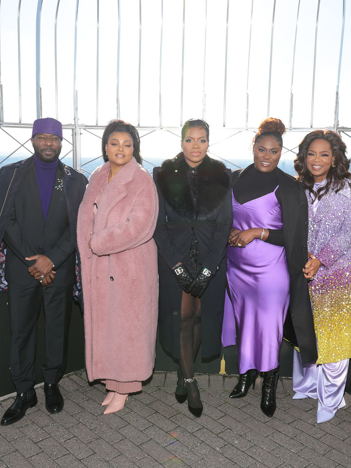 Oprah Winfrey, Blitz Bazawule and the Cast of 'The Color Purple' Light the Empire State Building